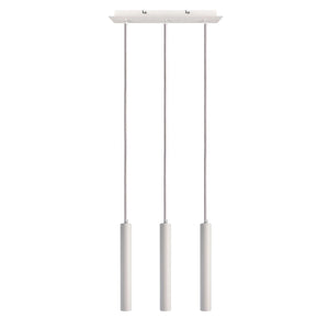 Lampada sospensione lampadario 3 luci LED 15W pendente cilindro luce 3000K tavolo bar ristorante RA90 230V BIANCO