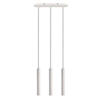 Lampada sospensione lampadario 3 luci LED 15W pendente cilindro luce 3000K tavolo bar ristorante RA90 230V BIANCO