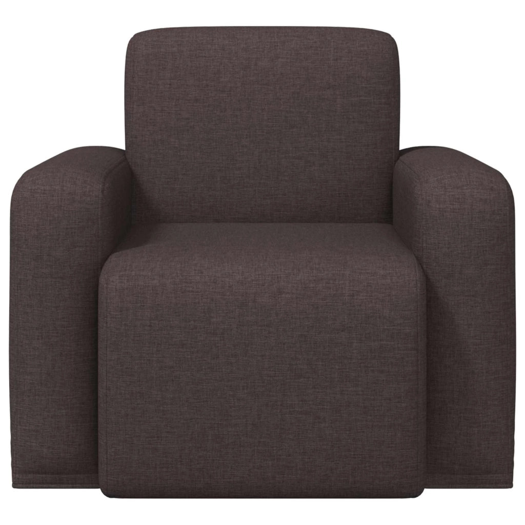 Poltrona-Divano Sedia-Poltroncina Marrone Scuro Tessuto 700369