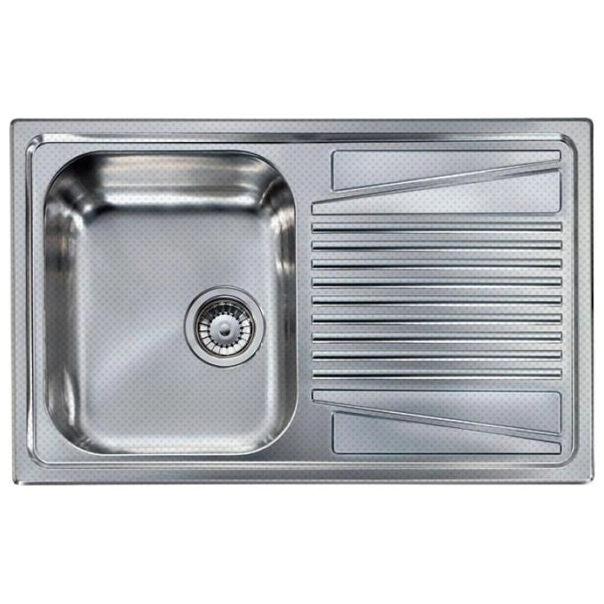 ELLECI Lavello Inox River 300 79X50 1 Vasca con gocciolatoio Dx Antigraffio Sacco