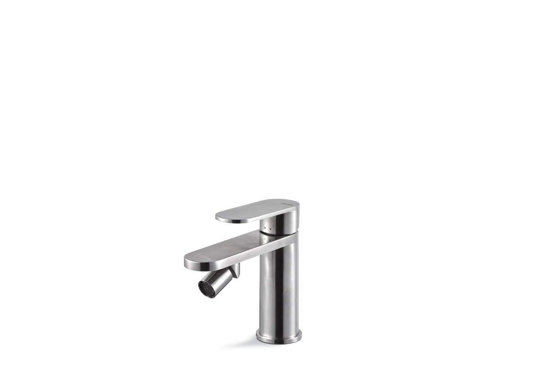 Miscelatore bidet senza scarico acciaio inox Vema AYAS STEEL V28071 Satinato
