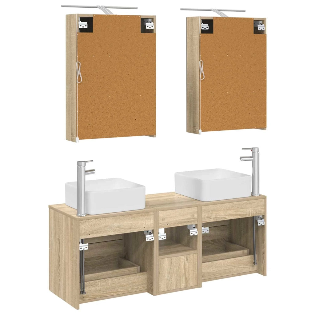Set di mobili per il bagno 5 pcs Rovere Sonoma 3406753