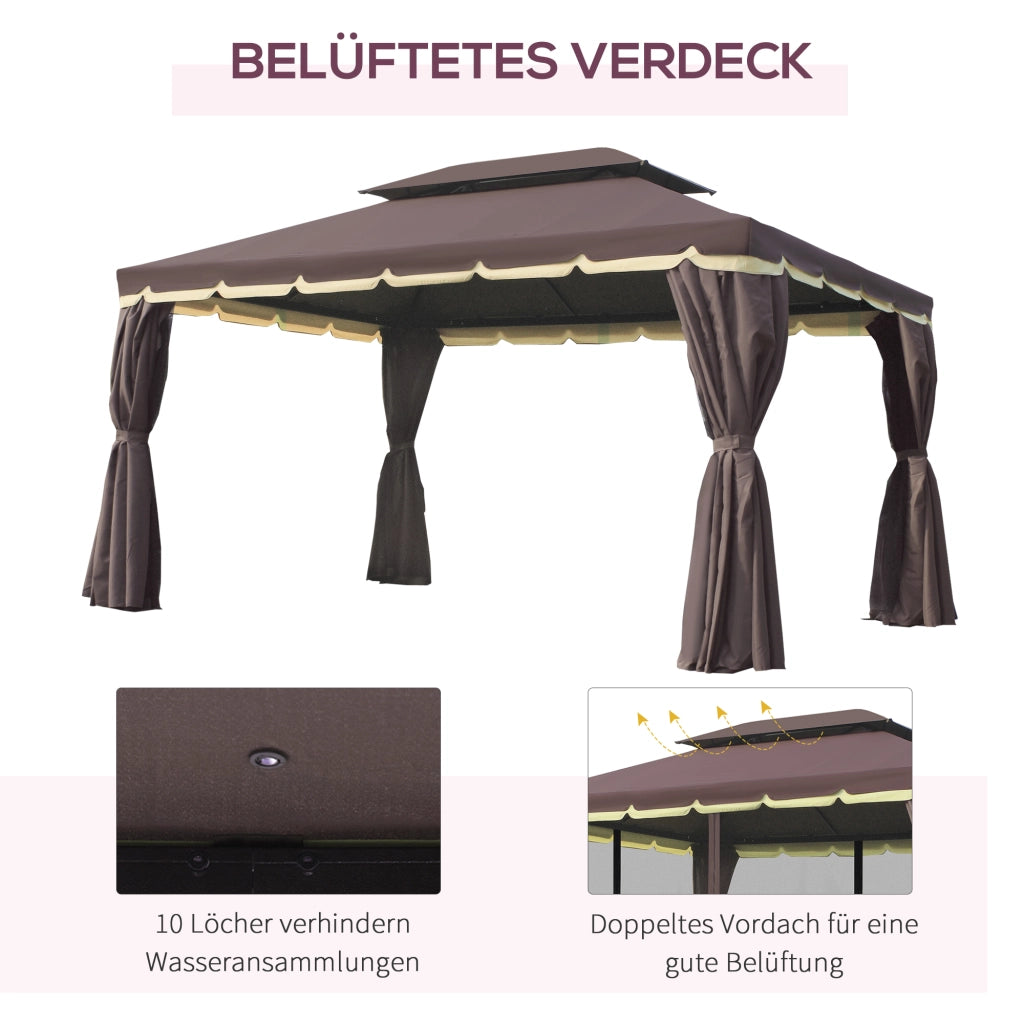 Gazebo da giardino ¨C zephmum ¨C grigio antracite 390x290x280 cm