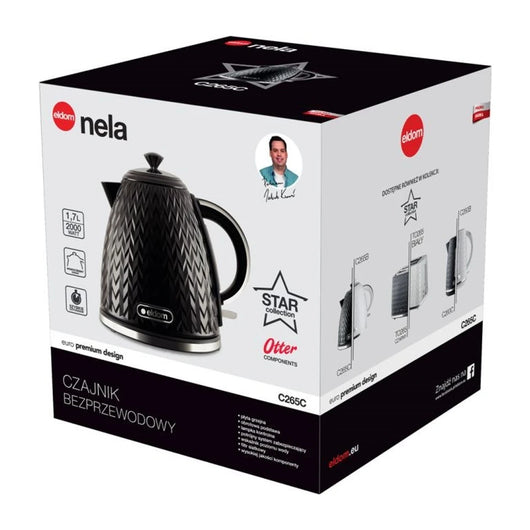 Bollitore ELDOM NELA, capacità 1,7 l, potenza 2000 W, nero