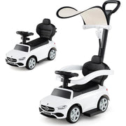 Auto a spinta 3 in 1 mercedes-benz ufficiale con schienale regolabile, Macchina cavalcabile Bianco-Macchinine giocattoli