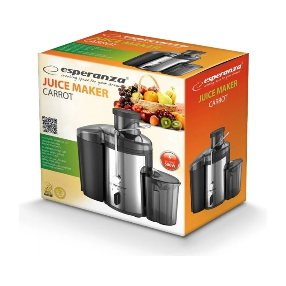 Esperanza EKJ002 estrattore di succo nero, in acciaio inossidabile 500 W