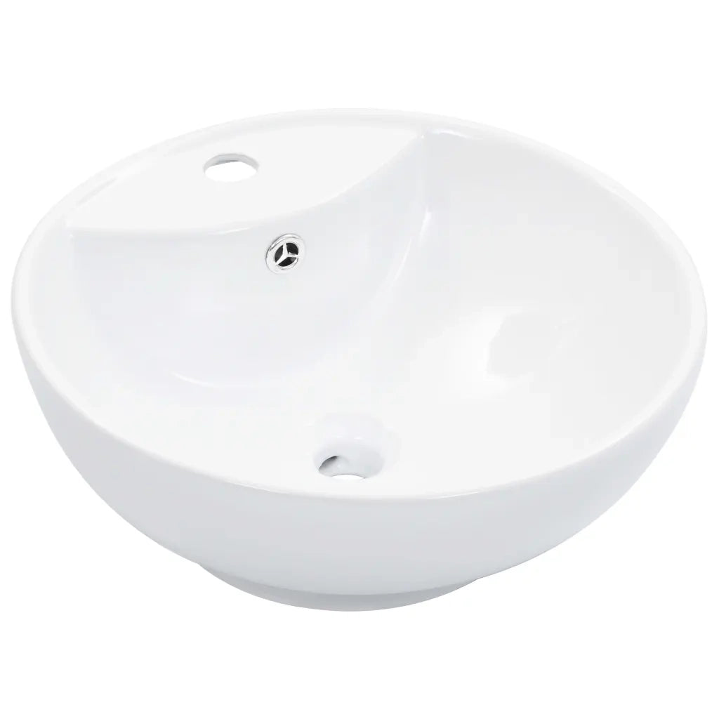 Lavandino con Troppopieno 46,5x18 cm in Ceramica Bianco cod mxl 47211