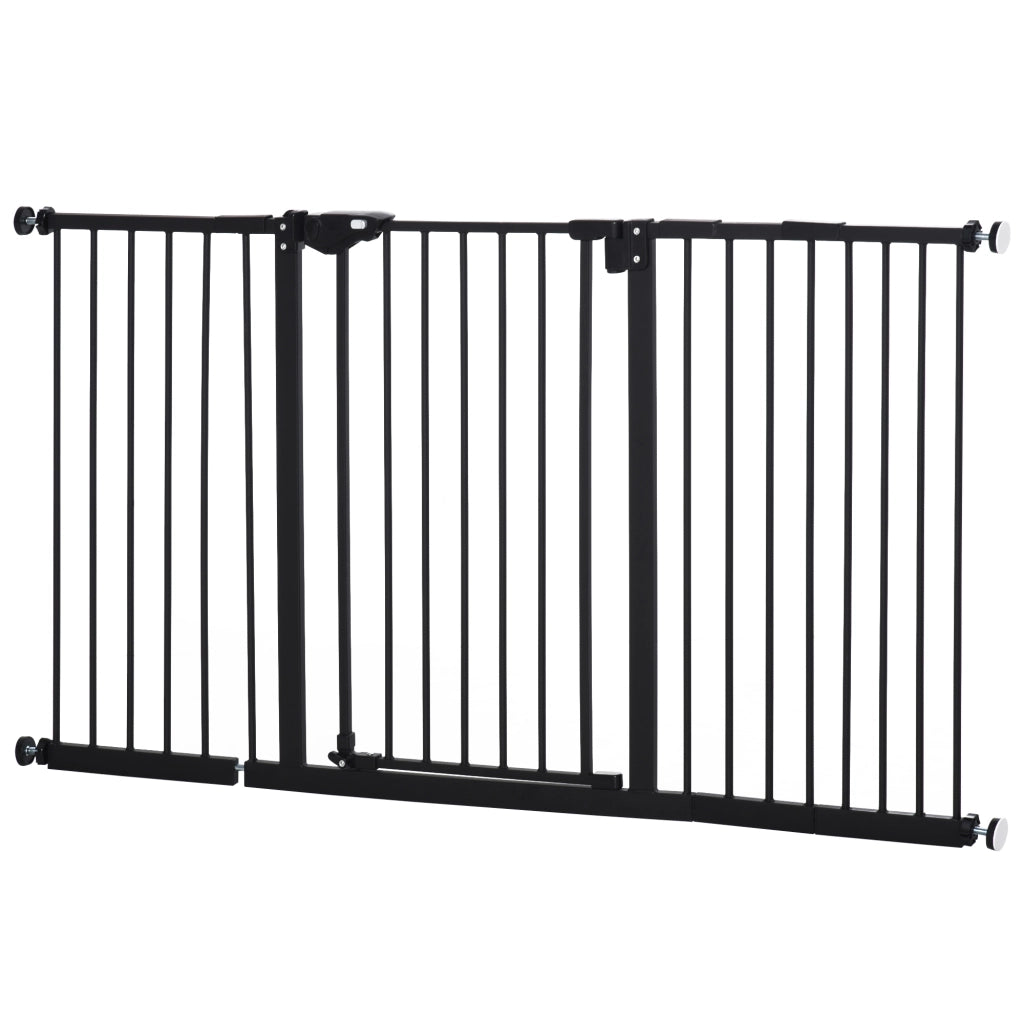 EasyComfort Cancellino per Cani a 3 Estensioni con Larghezza Regolabile fino a 147.5 cm e Chiusura Automatica, Nero