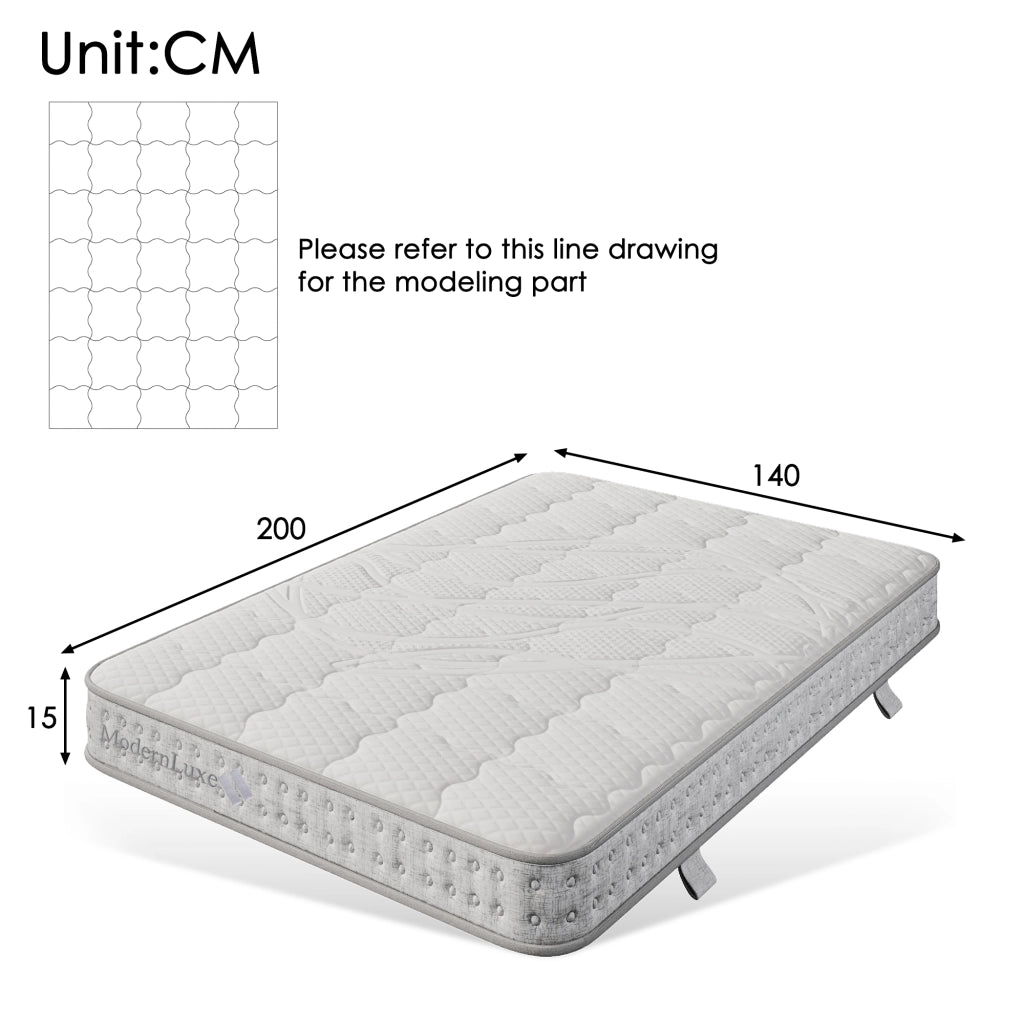 Materasso a molle insacchettate 7 zone bianco 140x200 cm