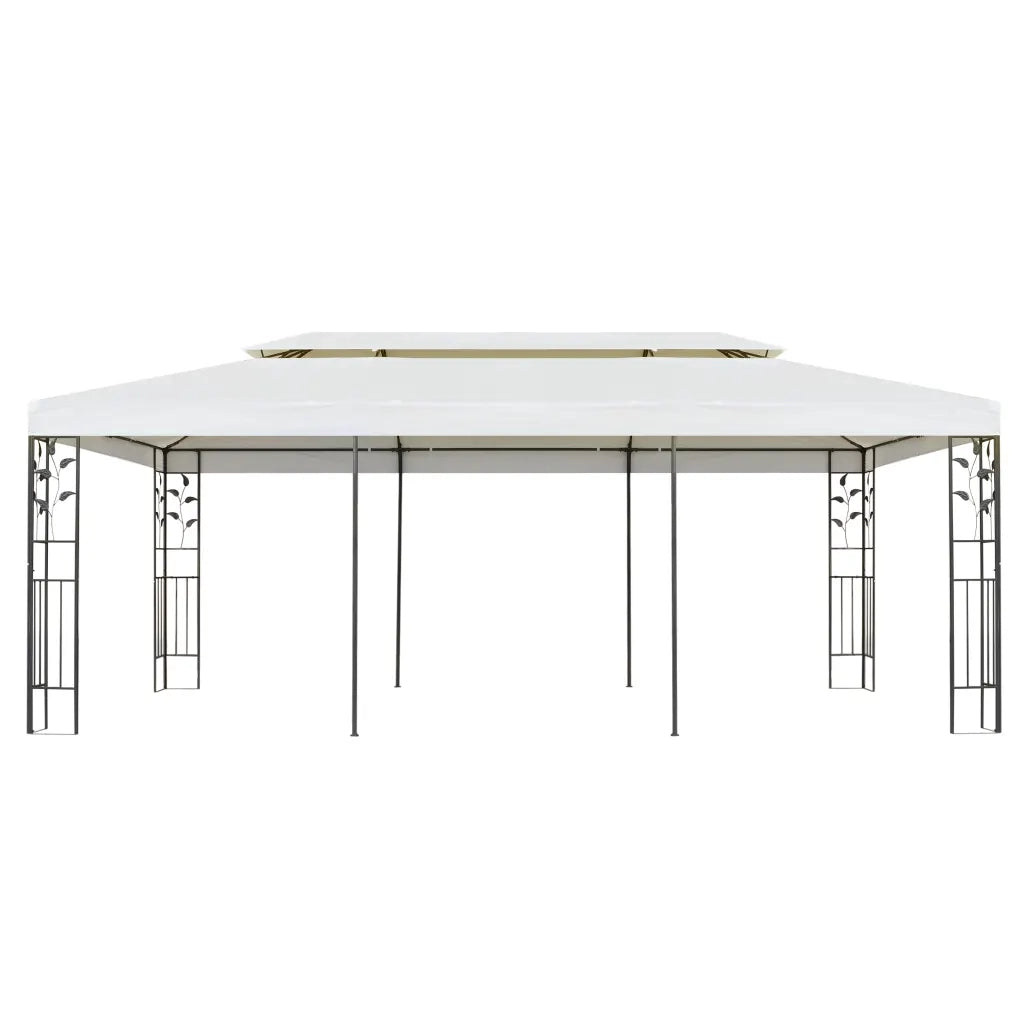 Gazebo con Tetto Doppio Bianco 6x3 m in Acciaiocod mxl 92957