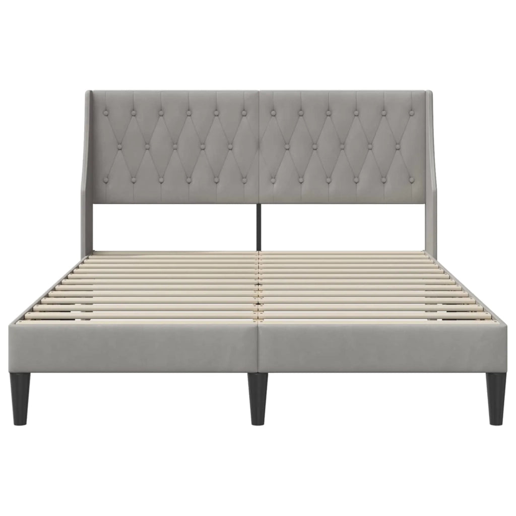 Struttura del letto Grigio chiaro 160 x 200 cm Velluto