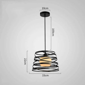 Lampadario moderno sospensione fasce intrecciate ferro opaco attacco E27 max 1x60W lunghezza filo 100cm 230V NERO