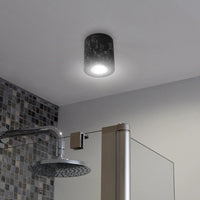 Plafoniera faretto TONDO lampada soffitto LED GU10 luce sensoriale bagno IP65 230V COLORE NERO SENZA LAMPADA