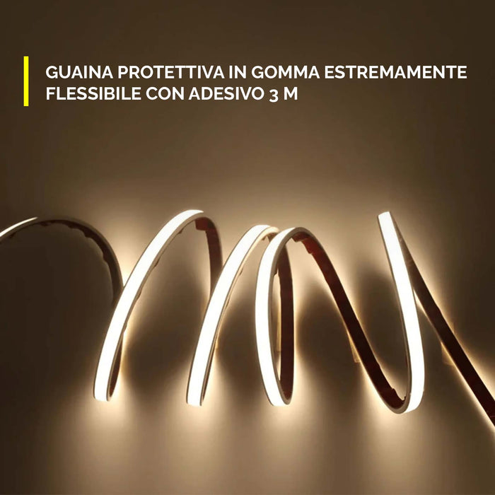 Striscia LED KIT SMART tenuta stagna IP68 Linear COB flessibile Neon Flex dimmerabile 24V WiFi Alexa sauna doccia 6000K