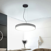 Lampadario pendente cerchio 80cm LED 95W MENKAR 800 lampada UP DOWN sospensione 2 temperature 230V COLORE NERO