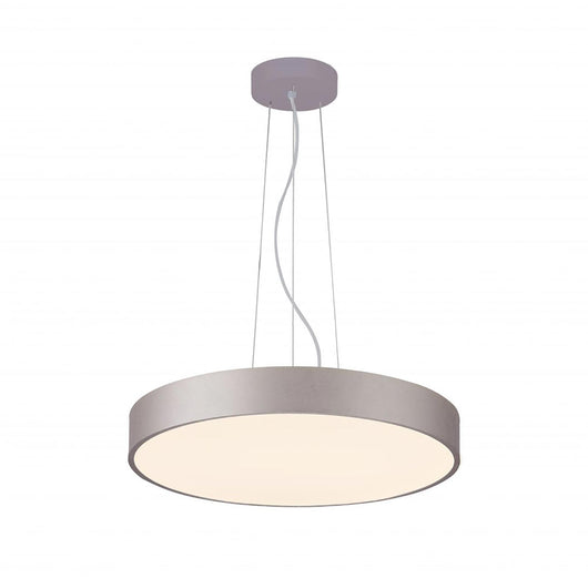 Lampadario pendente cerchio 60cm LED 65W MENKAR 600 lampada UP DOWN sospensione 2 temperature 230V COLORE ARGENTO