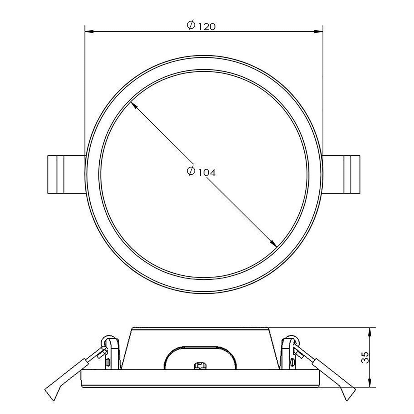 Alya Plafoniera tonda incasso 10cm faretto LED 7W moderno pannello luce interni soffitto ufficio negozio 230V LUCE 2700K
