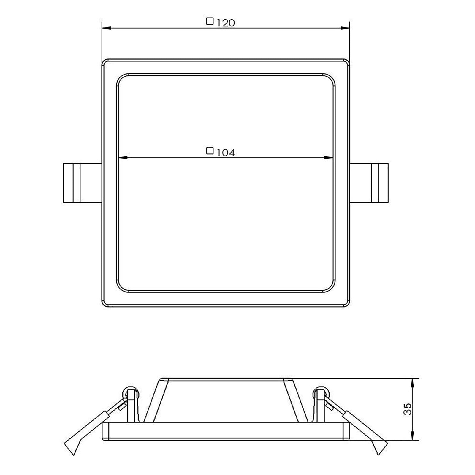 Alya Plafoniera quadrata faretto incasso LED 7W luce lampada soffitto corridoio ufficio negozio vetrina 230V LUCE 3000K