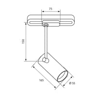 LUX Faretto LED moderno binario track monofase lampada GU10 staffa orientabile luce negozio ufficio 230V NERO