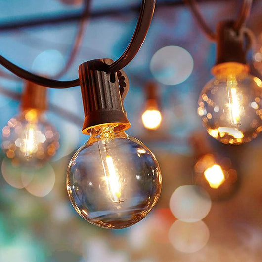 Catena luminosa solare crepuscolare 30 lampadine filo LED 3W luce decorativa 2200K decorazione esterni 10 metri