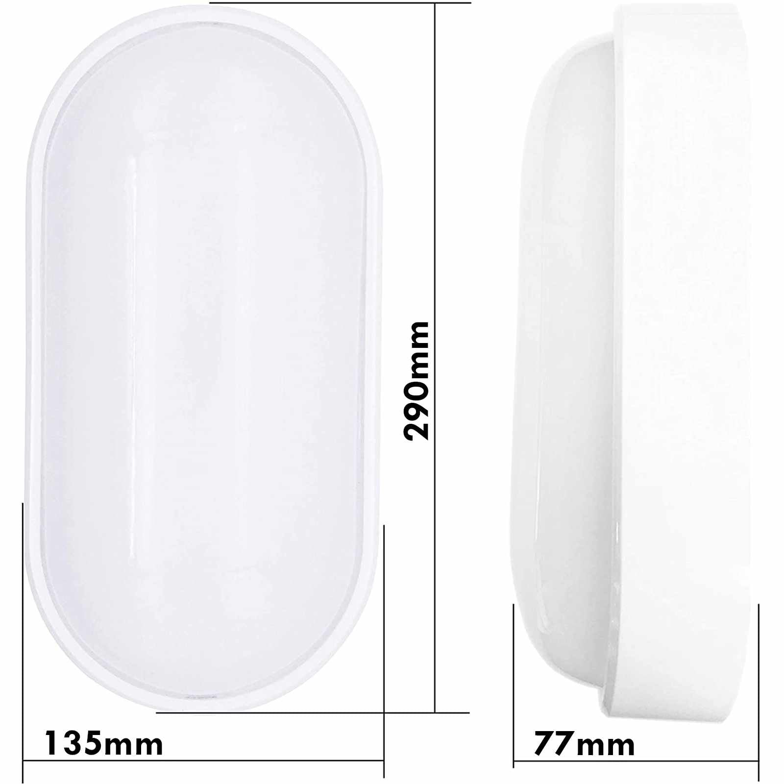 Applique moderno bianco parete lampada impermeabile ovale LED 18W luce esterni giardino ingressi garage 230V 6000K