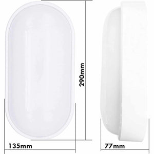 Applique moderno bianco parete lampada impermeabile ovale LED 18W luce esterni giardino ingressi garage 230V 6000K