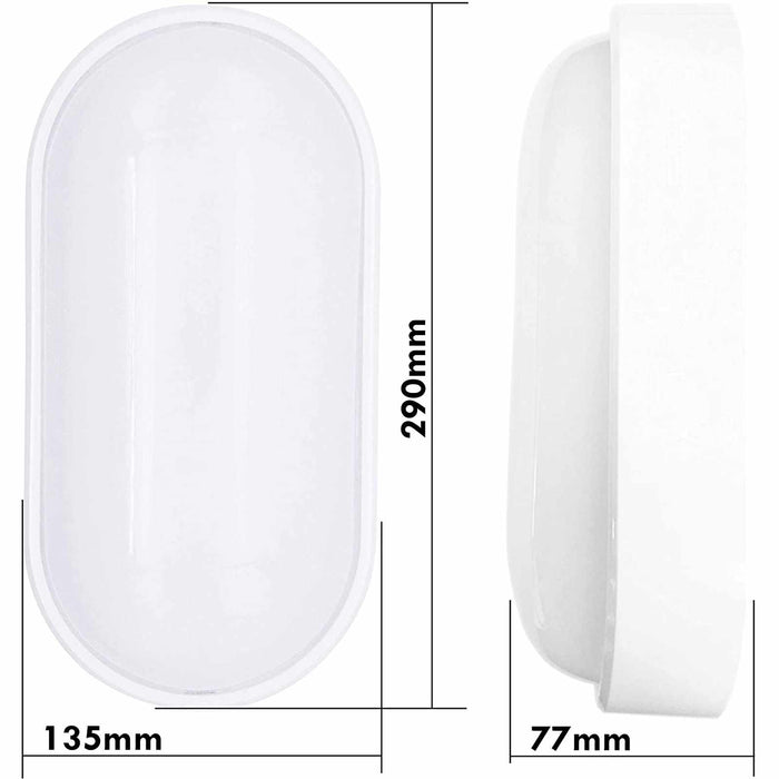 Applique moderno bianco parete lampada impermeabile ovale LED 18W luce esterni giardino ingressi garage 230V 6000K