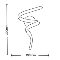 Applique LED stilizzato moderno lampada da parete CCT 3 step con memoria curva spirale 10W luce soggiorno ufficio 230V