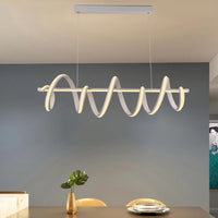 Lampadario moderno pendente bianco stilizzato 60W barra luce doppio LED sospensione tavolo cucina ristorante 230V - 6000K