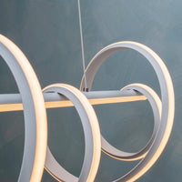 Lampadario moderno pendente bianco stilizzato 60W barra luce doppio LED sospensione tavolo cucina ristorante 230V - 6000K