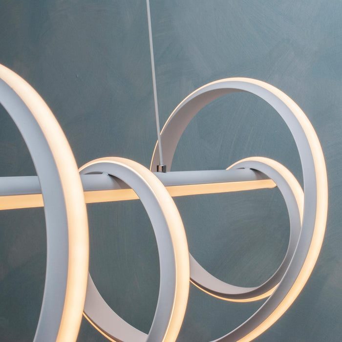 Lampadario moderno pendente bianco stilizzato 60W barra luce doppio LED sospensione tavolo cucina ristorante 230V - 6000K