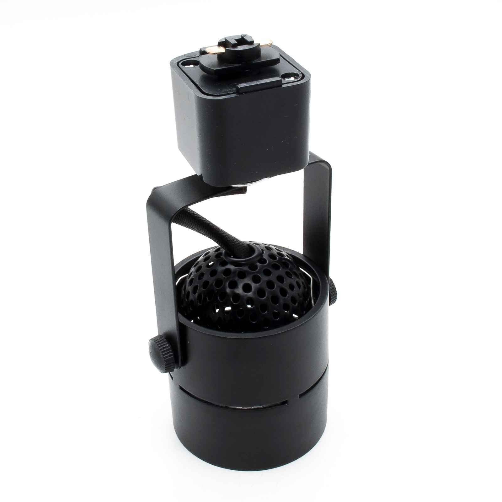 Faretto led per binario monofase, Proiettore Orientabile, Attacco Lampadina GU10, Track sistema illuminazione binario, Vetrina Nero senza lampada