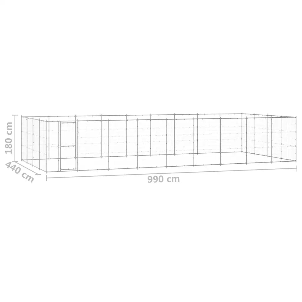 Gabbia per Cani da Esterno in Acciaio Zincato 43,56mÂ² cod mxl 59999