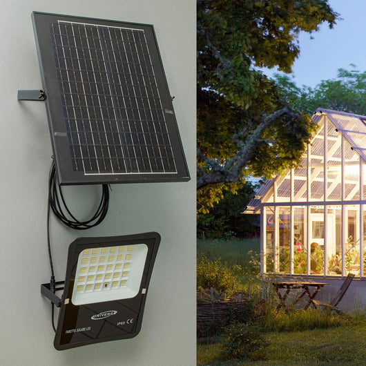 Faro pannello solare IP65 elevata autonomia 12 ore sensore crepuscolare faretto luce sicurezza giardino cancello 100W