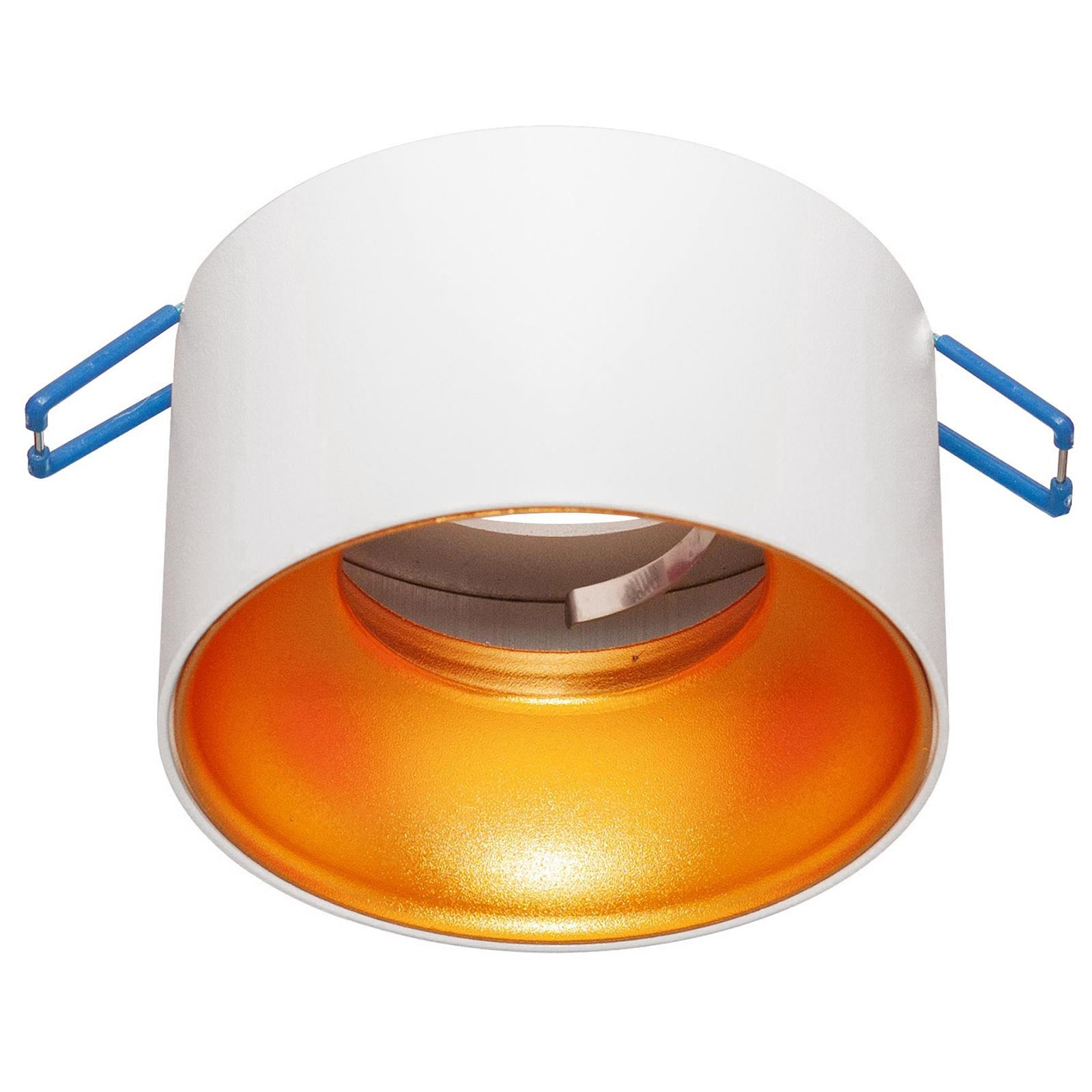 Polla portafaretto tondo plafoniera bianco oro incasso 7cm luce soffitto cartongesso ufficio supporto lampade LED GU10