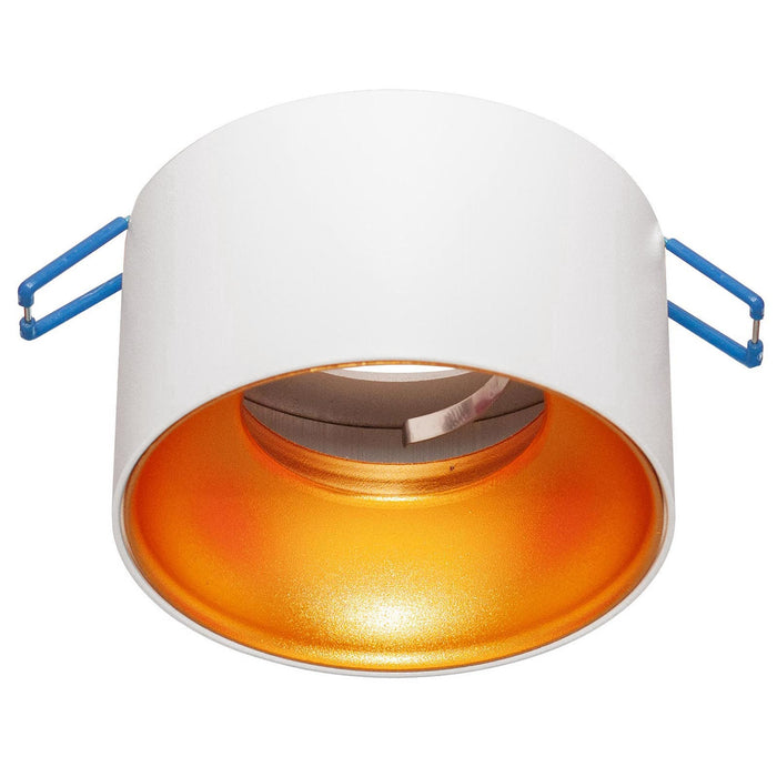 Polla portafaretto tondo plafoniera bianco oro incasso 7cm luce soffitto cartongesso ufficio supporto lampade LED GU10