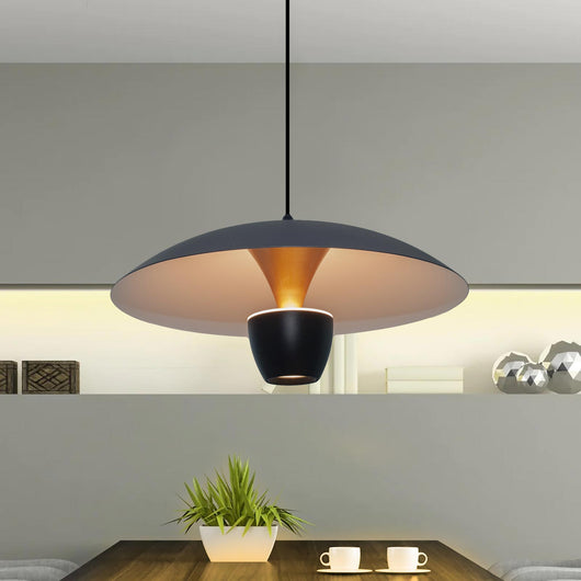 Lampadario moderno LED 11W pendente BIANCO lampada minimal industriale luce 3000K tavolo cucina 230V COLORE NERO