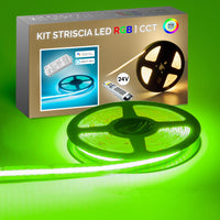 KIT SMART striscia 4200 LED 125W luce interni 24V RGB multicolore CCT da 3000K a 6000K centralina WiF Alexa