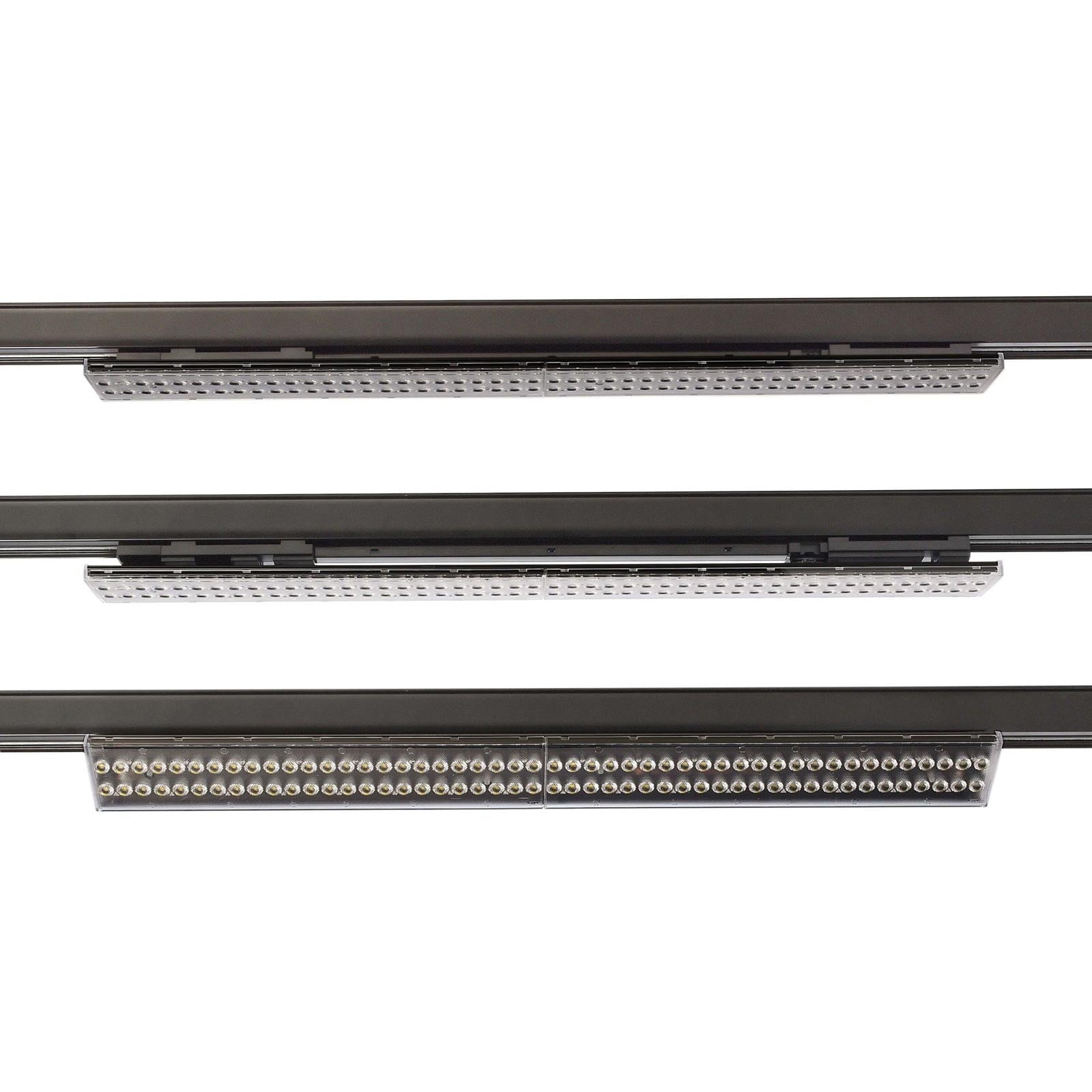 Faretto orientabile per binario trifase LED 20W 4000K lampada 60cm luce negozio vetrina ufficio 230V NERO