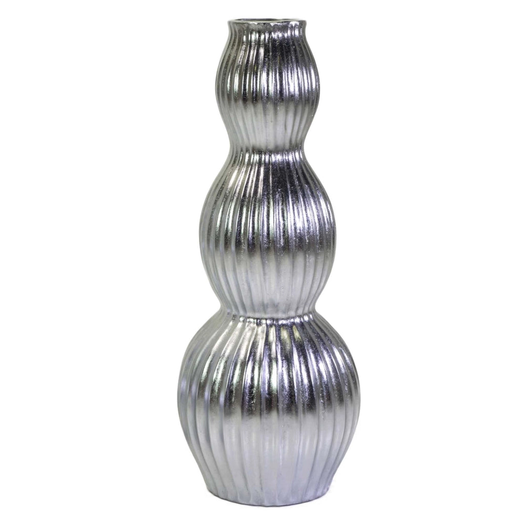 Portavaso resina argento cm Ø45xh120
