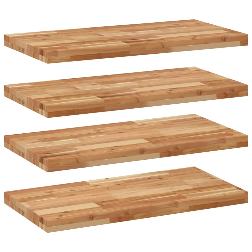 Mensole da Parete 4 pz 60x40x4 cm Legno Acacia Rifinito a Olio 3279634