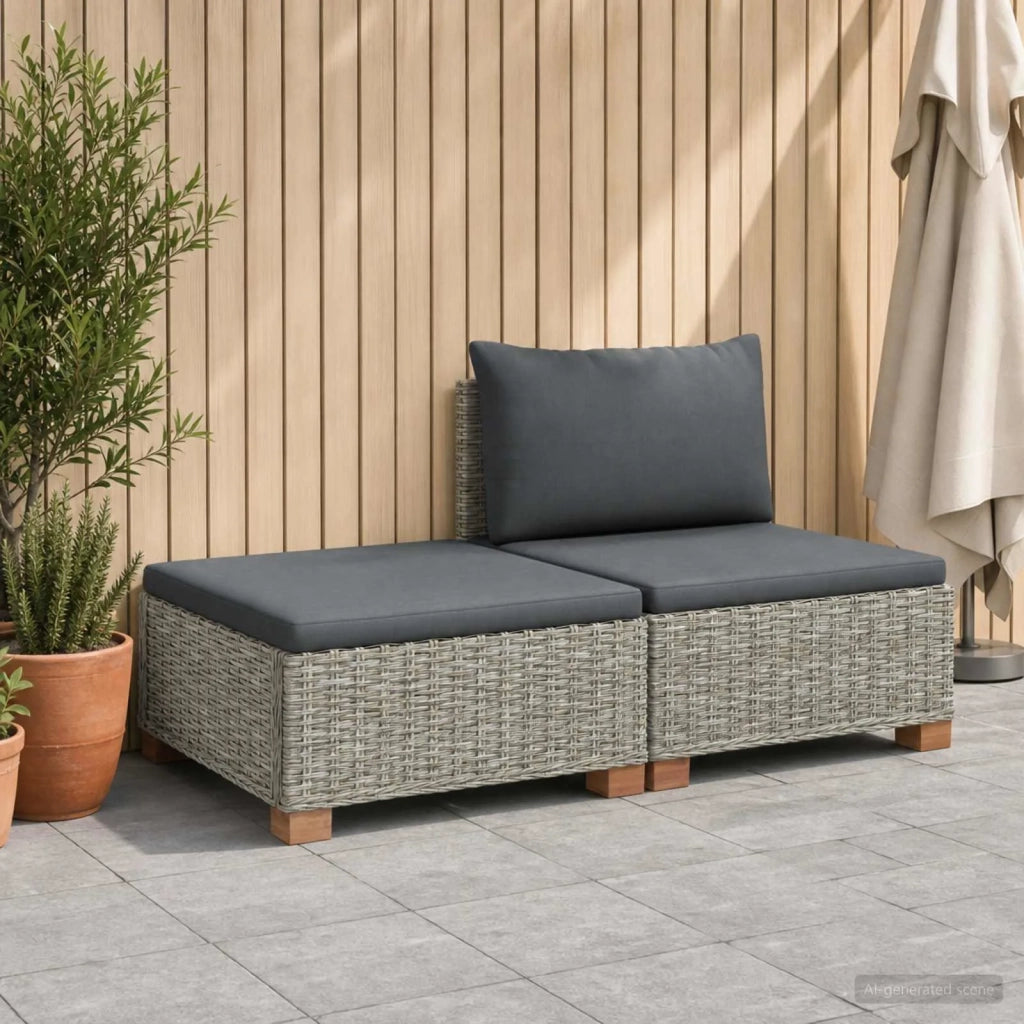 2 pz Set Lounge in Rattan con Cuscini GENDT Rattan naturale 42034410
