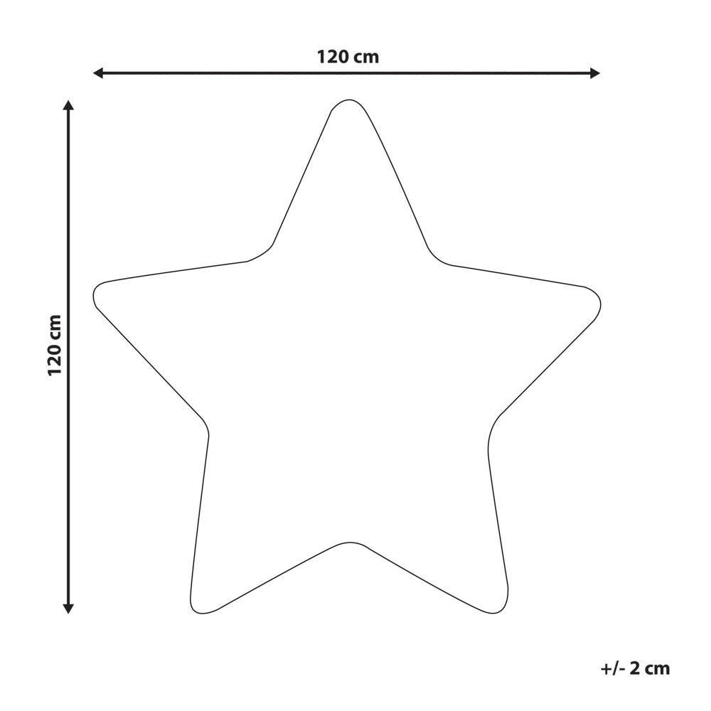 Tappeto blu 120 x 120 cm a pelo corto a forma di stella per la sala giochi dei bambini