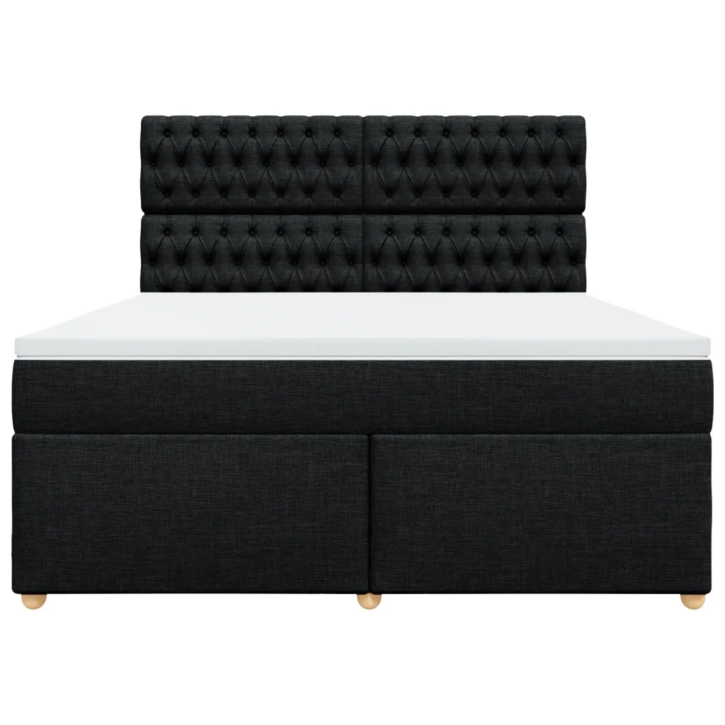 Giroletto a Molle con Materasso Nero 180x200 cm in Tessuto 3291368