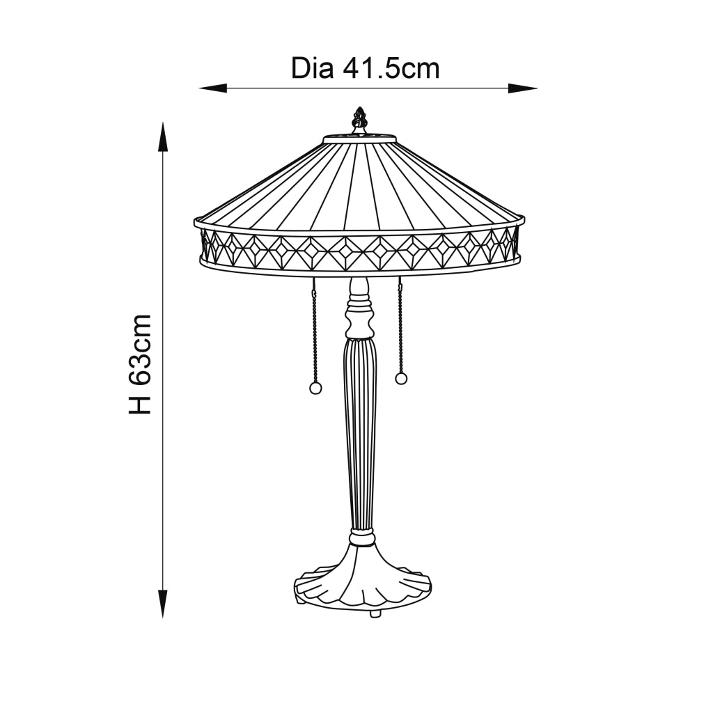 Lampada da tavolo Tiffany FARGO vetro 2xE27 60W multicolore
