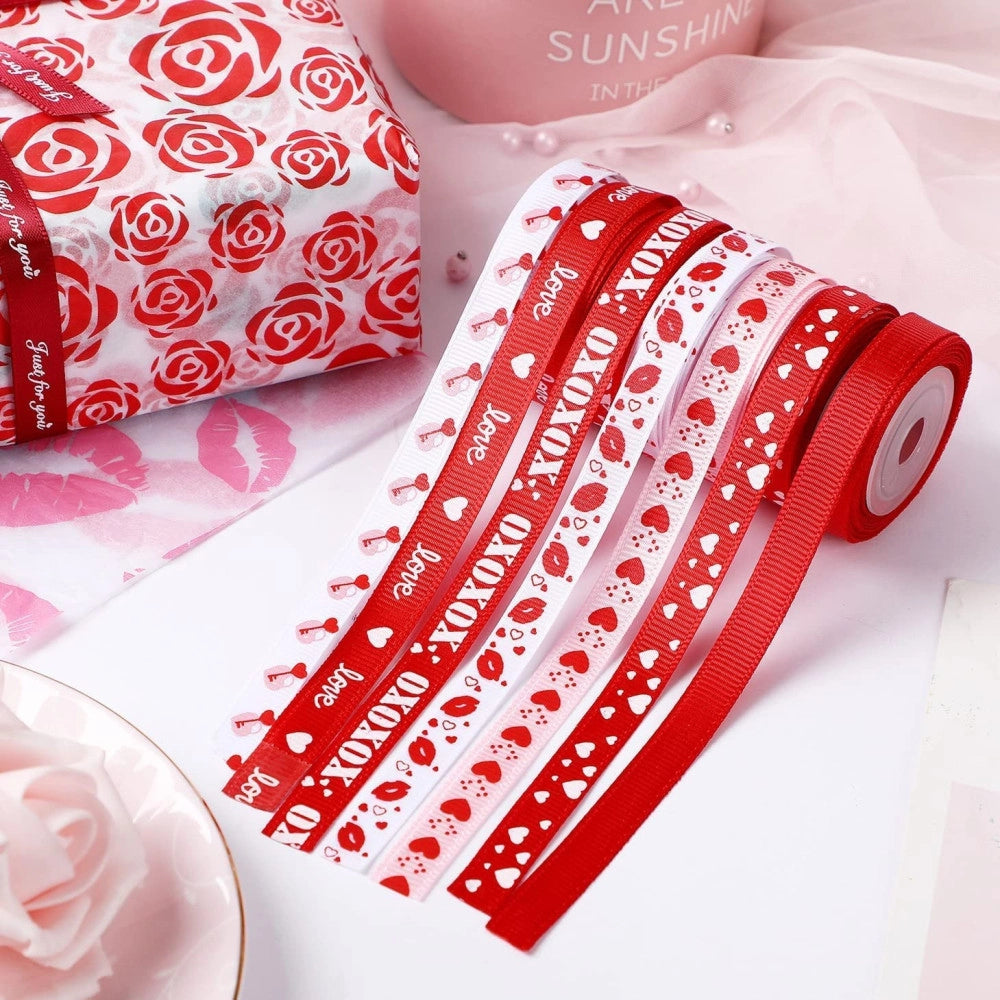 Trade Shop - Nastro San Valentino Ass. 1x270 Cm 2 Pezzi Matrimonio Anniversario Decorazioni Regalo -