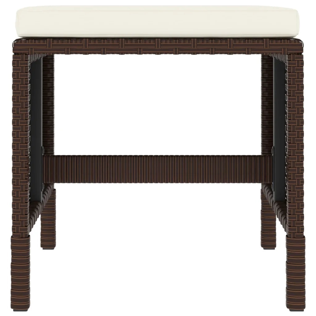 Set da Pranzo da Giardino 6pz con Cuscini in Polyrattan Marrone 363396