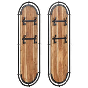 Set di 2 pratici appendiabiti da parete 34 x 110 cm salvaspazio design moderno in legno di acacia marrone 02_0057621
