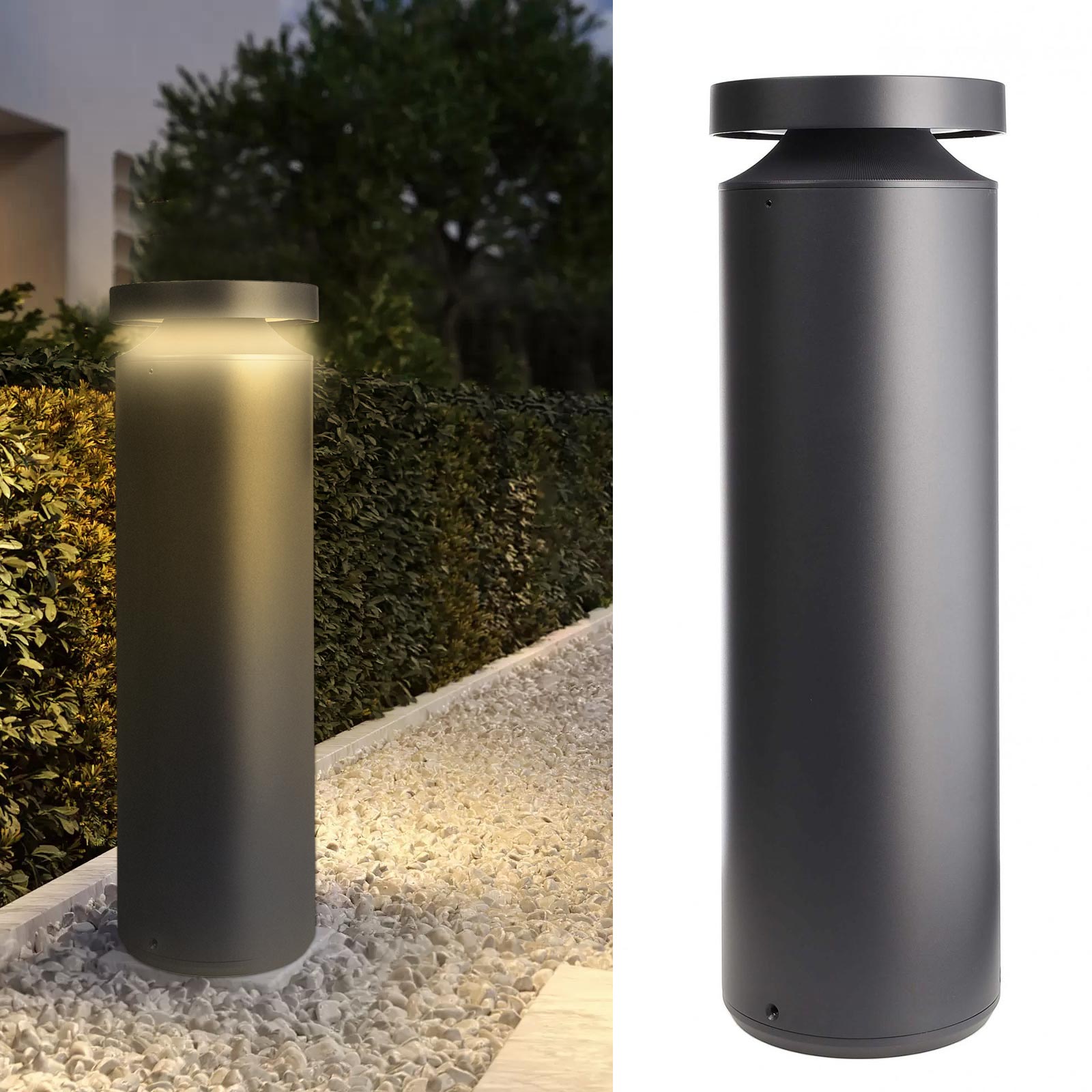 Lampione moderno LED 24W IP65 palo luminoso dimmerabile DALI2.0/DT6 luce bordo piscina parcheggio 230V 60CM