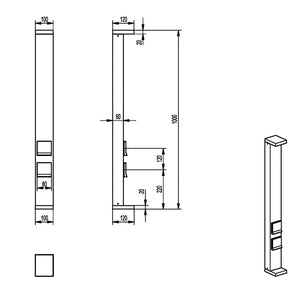 LERNA 1000 Colonnina elettrica multipresa lampione LED 6W CCT 3000K 4000K IP65 2 prese corrente luce giardino garage 230V 100cm